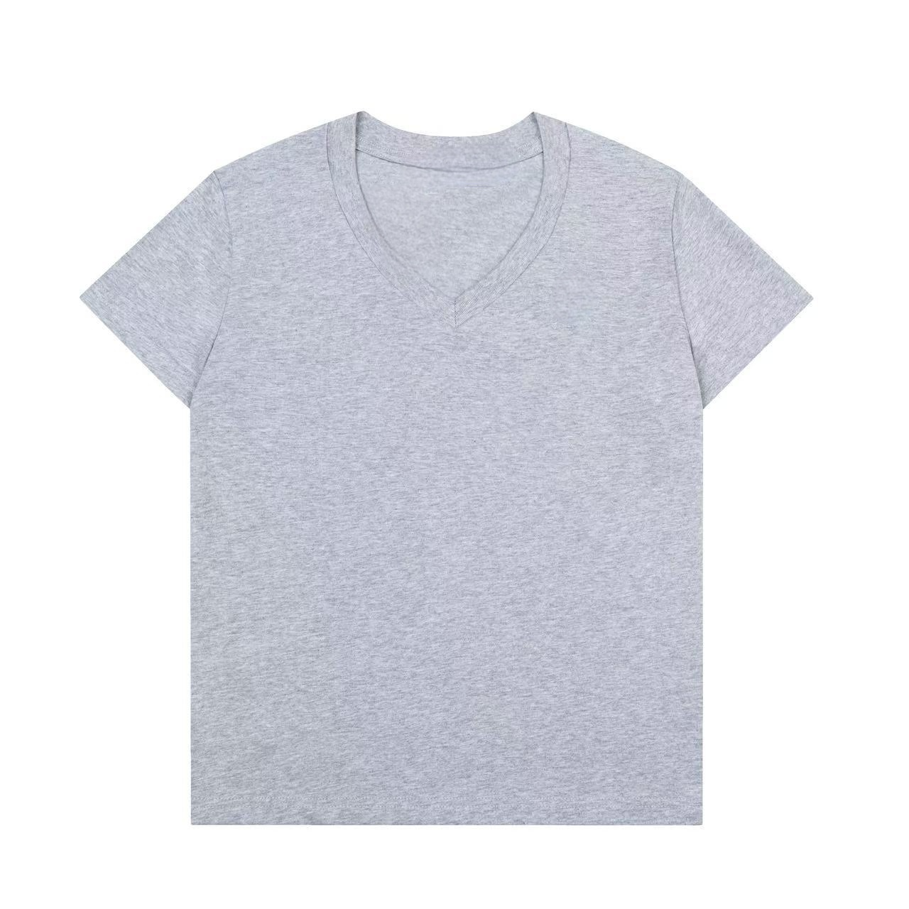 Women's new casual Joker V-neck short sleeve T-shirt