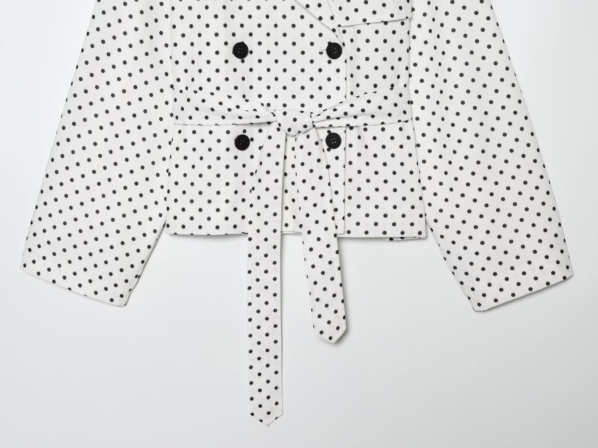 Women's with Belt polka dot windbreaker Coat