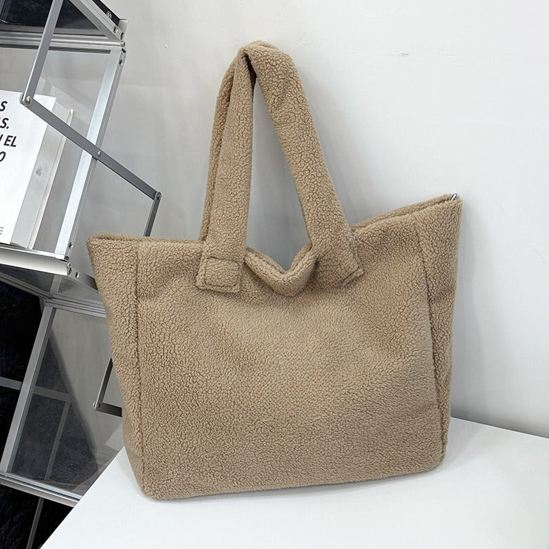 #238 Women's new fashion large-capacity lambswool bag