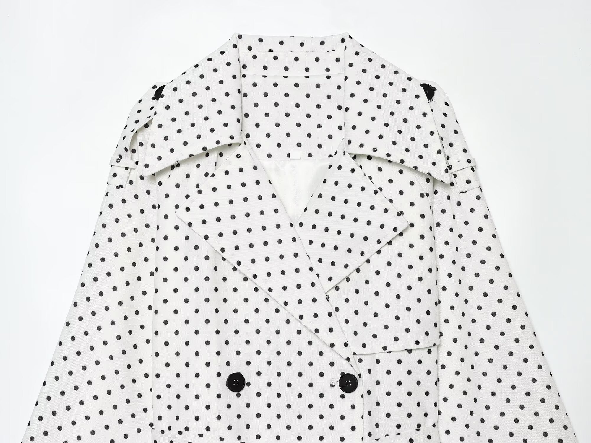 Women's with Belt polka dot windbreaker Coat