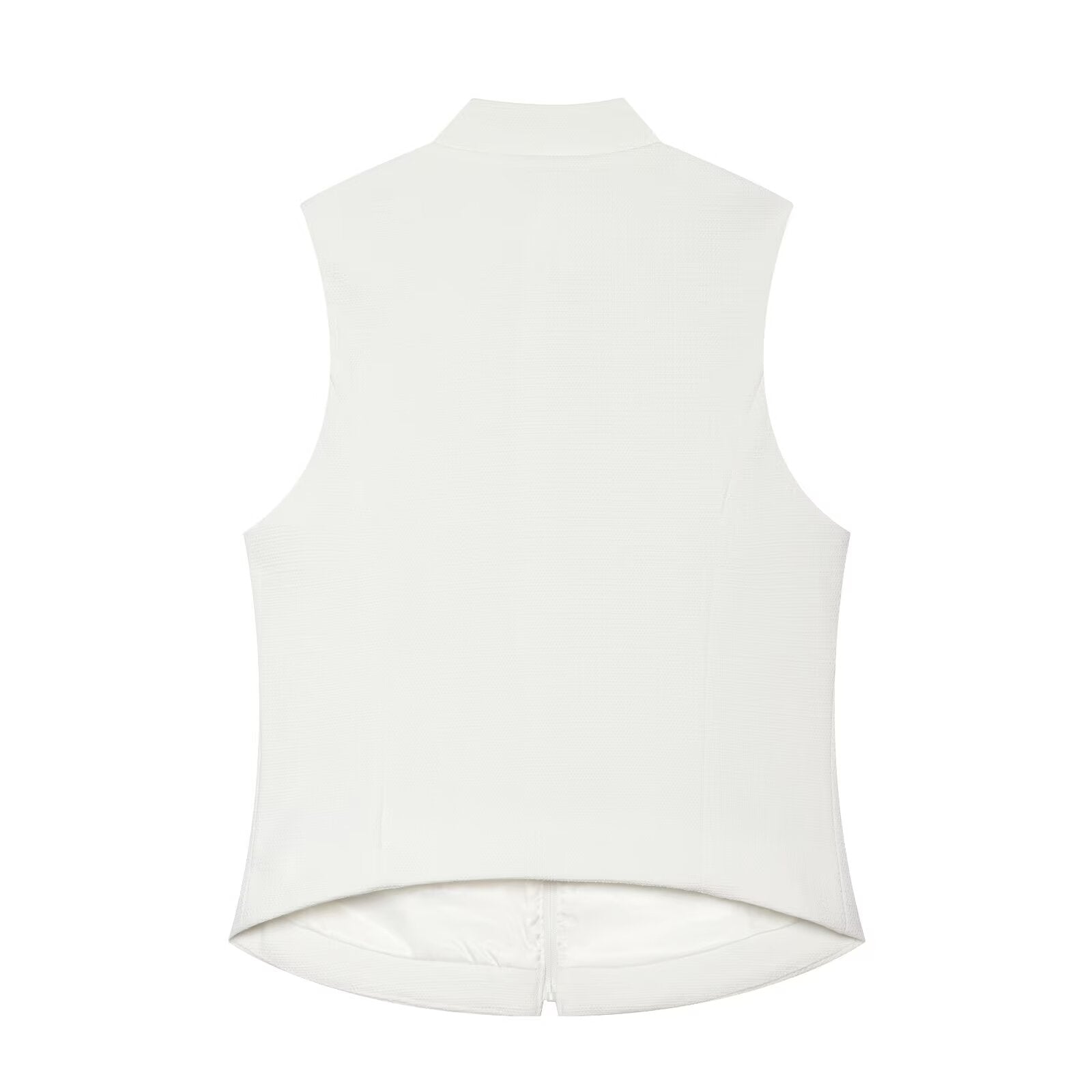 Women's breasted decorative zipper vest top