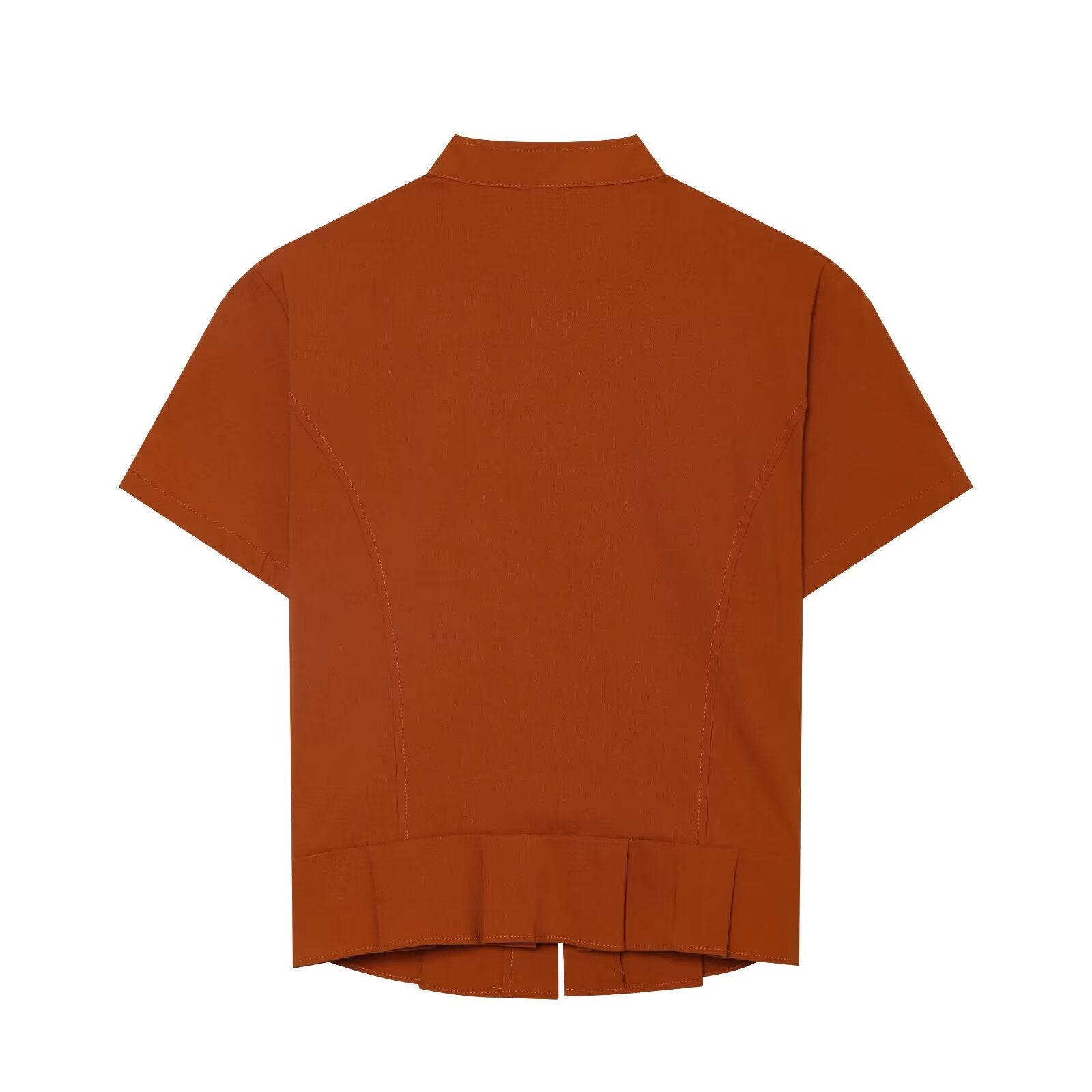 Women's breasted decorative short sleeved top