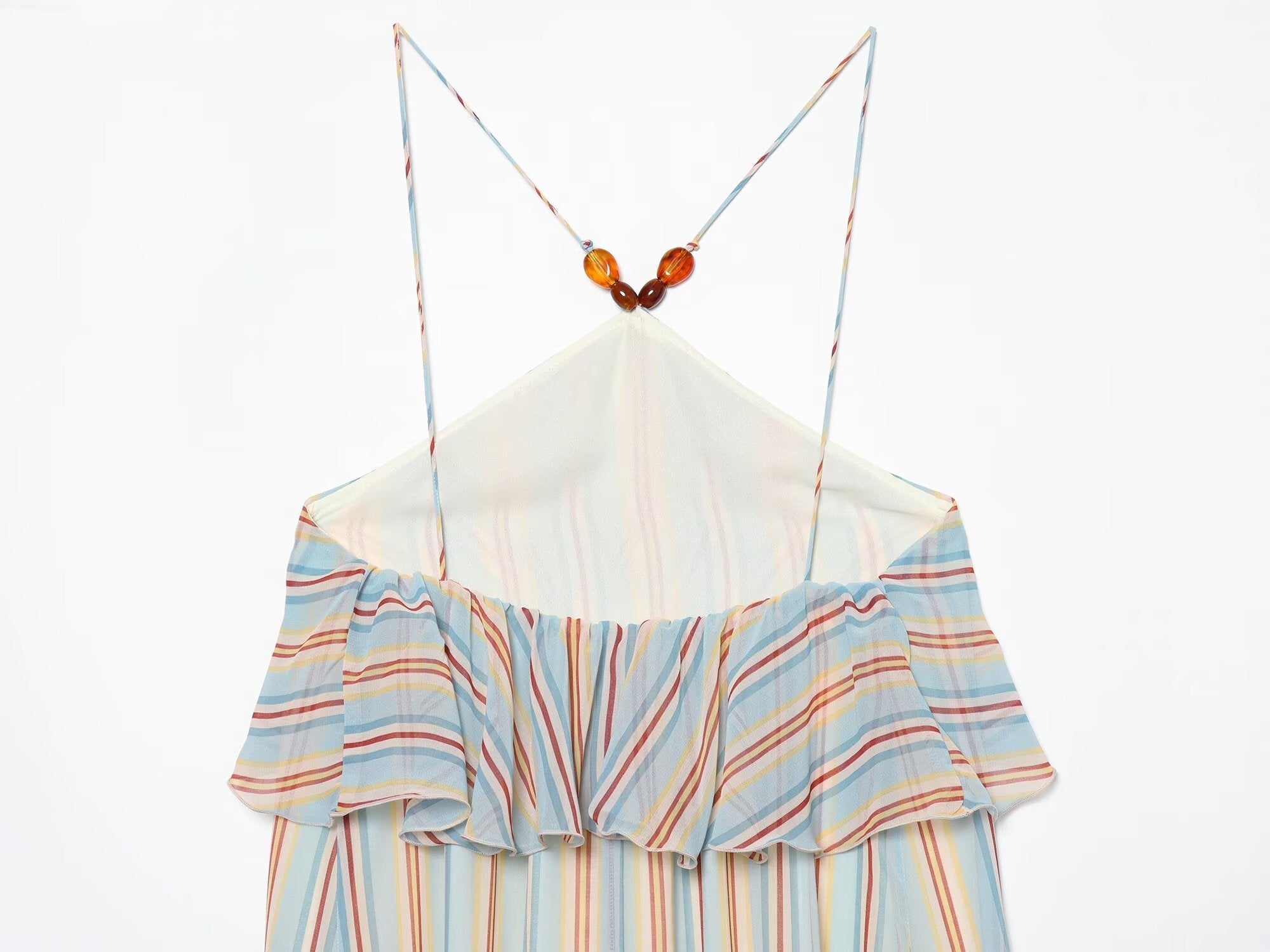Women's Ruffle edge hanging collar MIDI dress