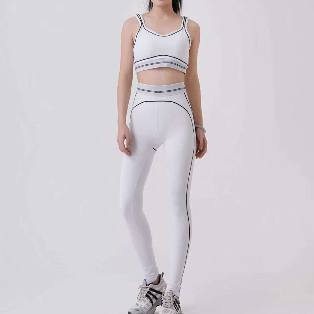 2026 women's new high elastic speed dry exercise yoga pants vest set
