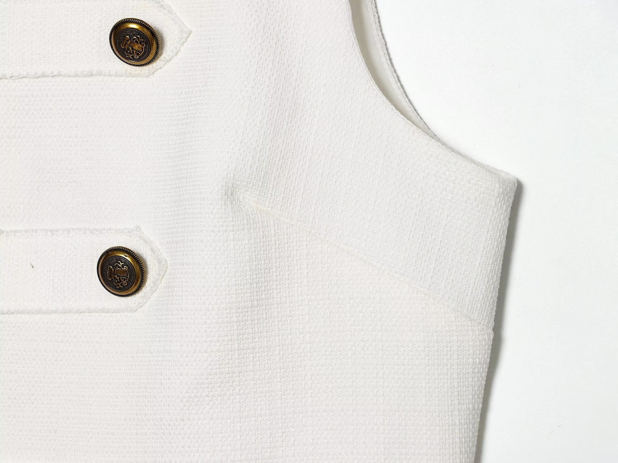 Women's breasted decorative zipper vest top