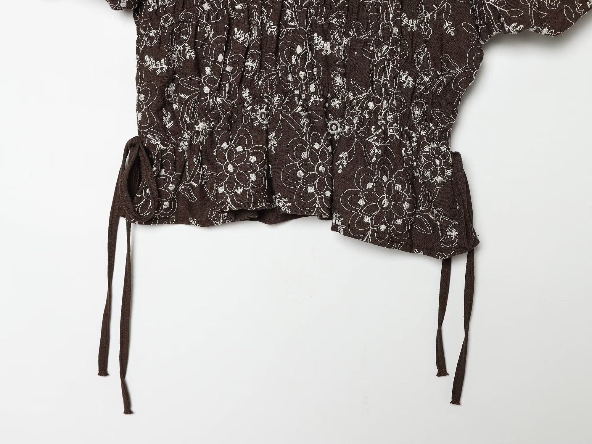 suit Women's 2 pieces lace up decorative embroidered top+Skirts