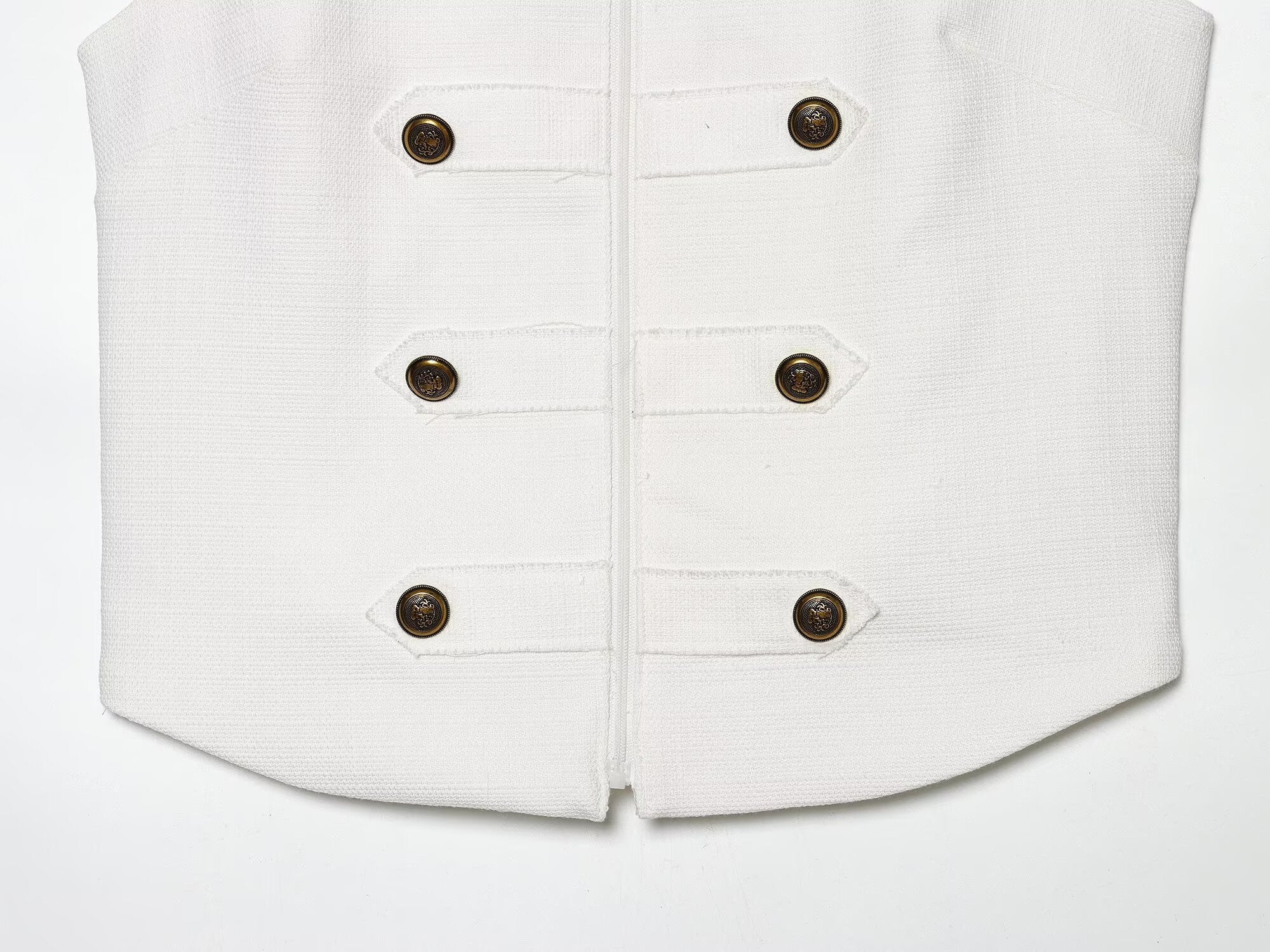 Women's breasted decorative zipper vest top