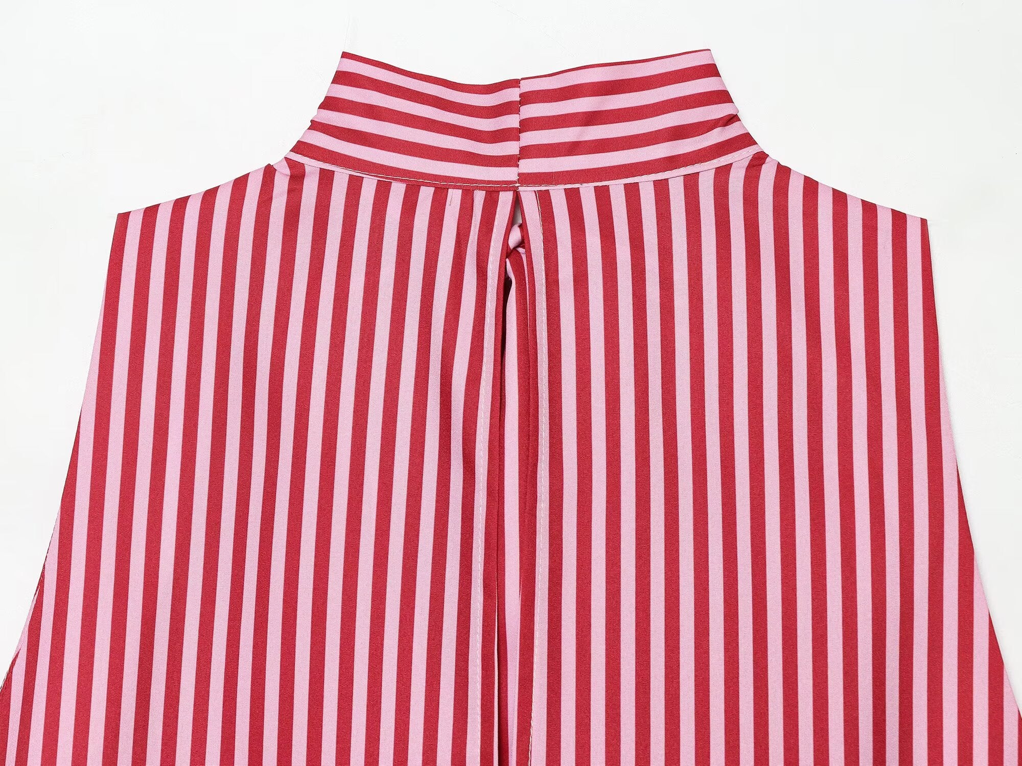 Women's bow decoration asymmetrical striped top