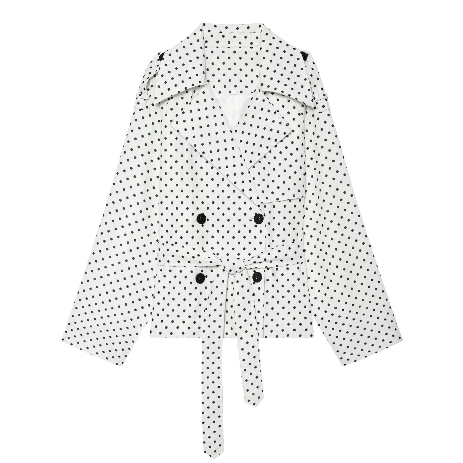 Women's with Belt polka dot windbreaker Coat